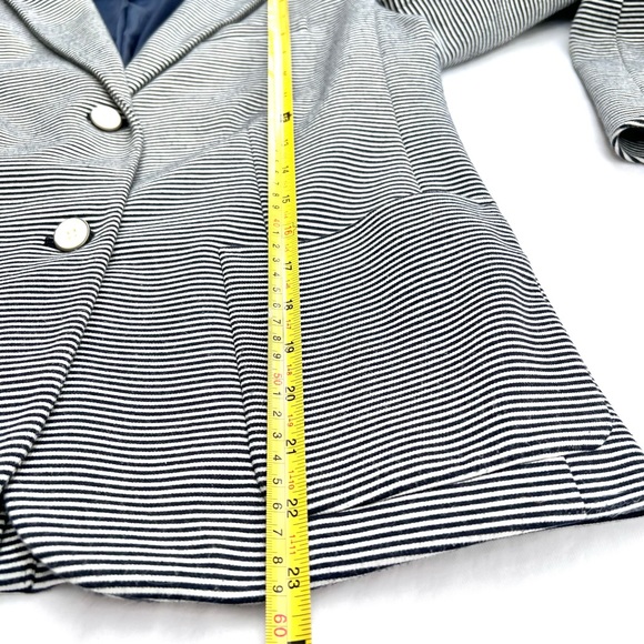 GAP The Academy Blazer Navy Blue and White Striped Size 12 - Picture 6 of 10